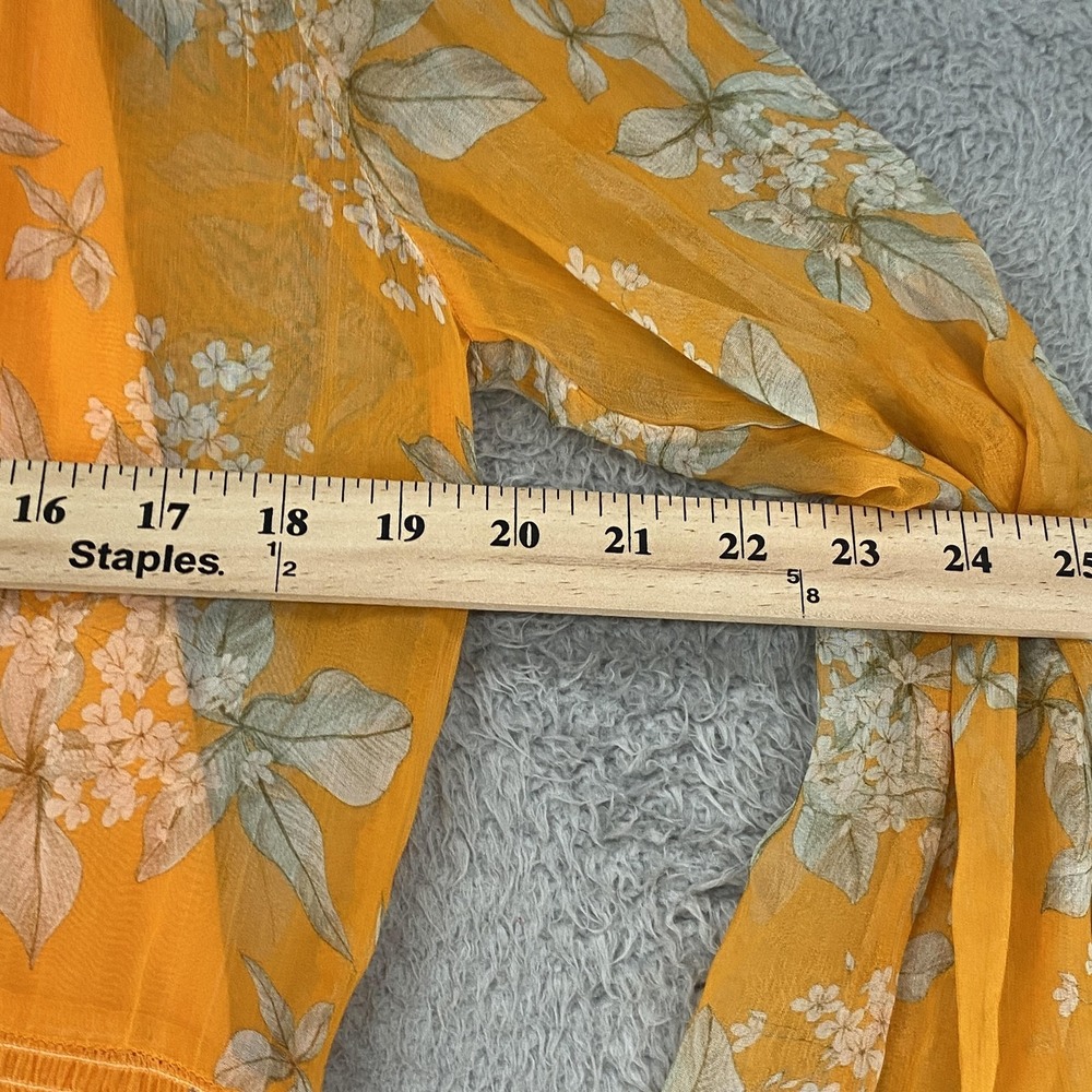 Anthropologie Dress Womens Small Floral Hi-Low‎ Maxi Boho Ruffle Lined Yellow - Picture 11 of 16